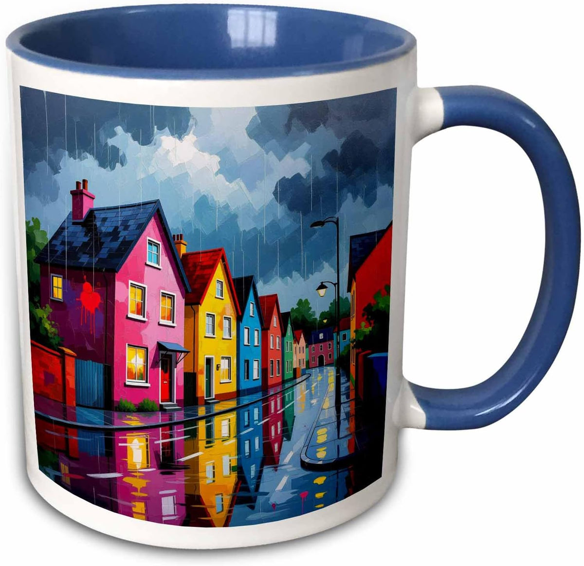 Dull Rainy Day Over City Of Colors Ceramic Mug