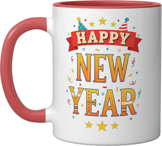 Happy New Year Bold Party Typography Celebration Ceramic Mug