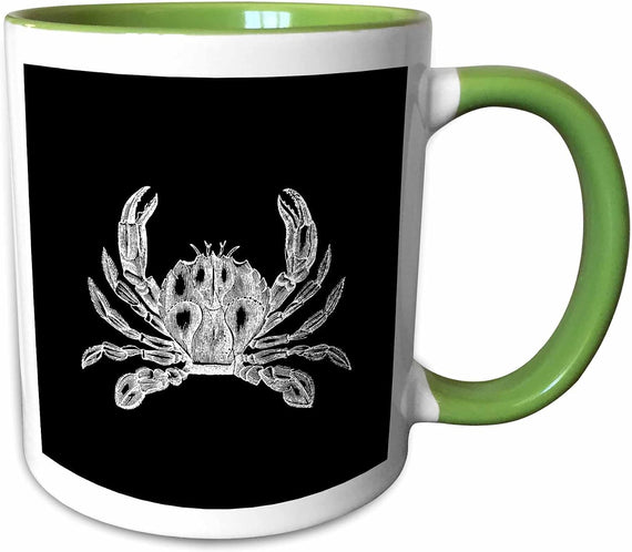 Crab X-Ray-Like Scientific Drawing. B&W Ceramic Mug