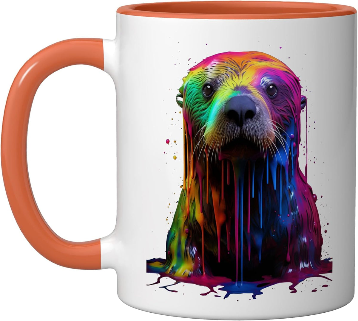 Rainbow Sea Otter Paint Ceramic Mug