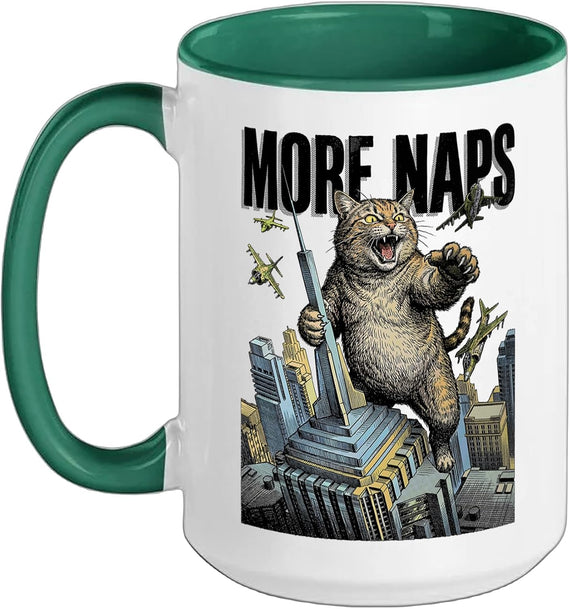 Giant Monster Cat More Naps Feline Cats Attitude Ceramic Mug