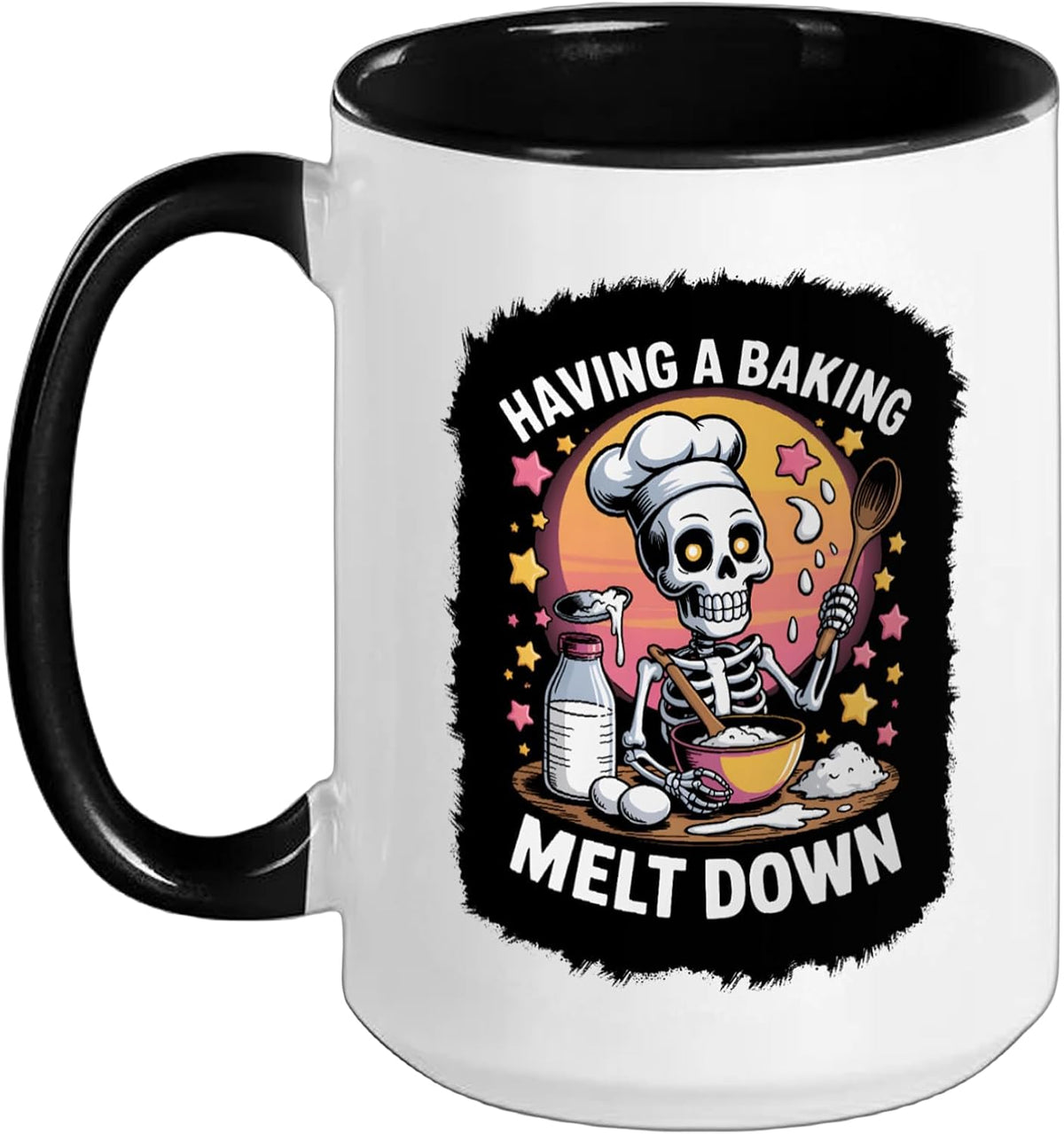 Skeleton Baker Having A Baking Melt Down Funny Ceramic Mug