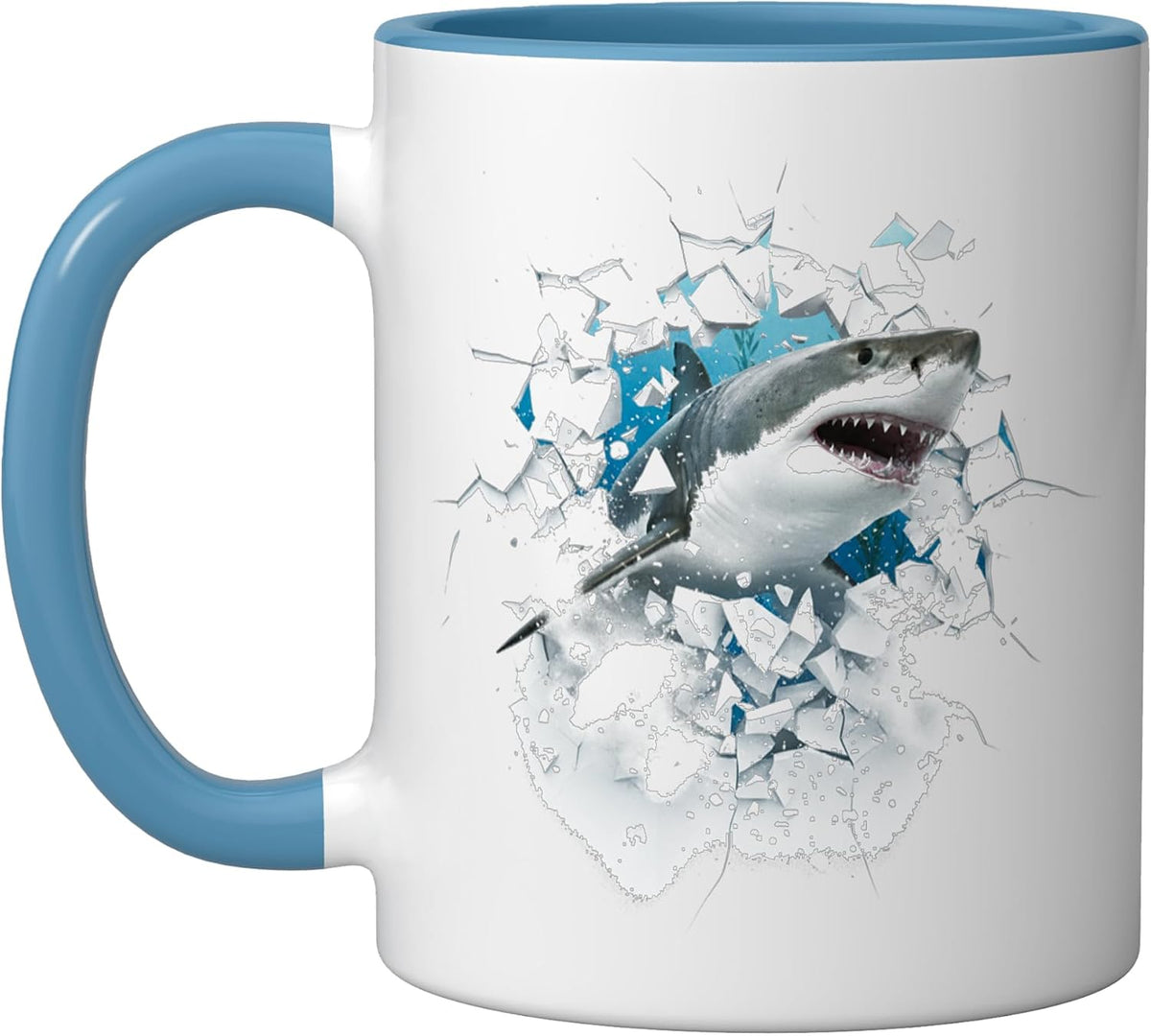 Shark Breaking Through Mug Ocean Lovers Marine Life Ceramic Mug