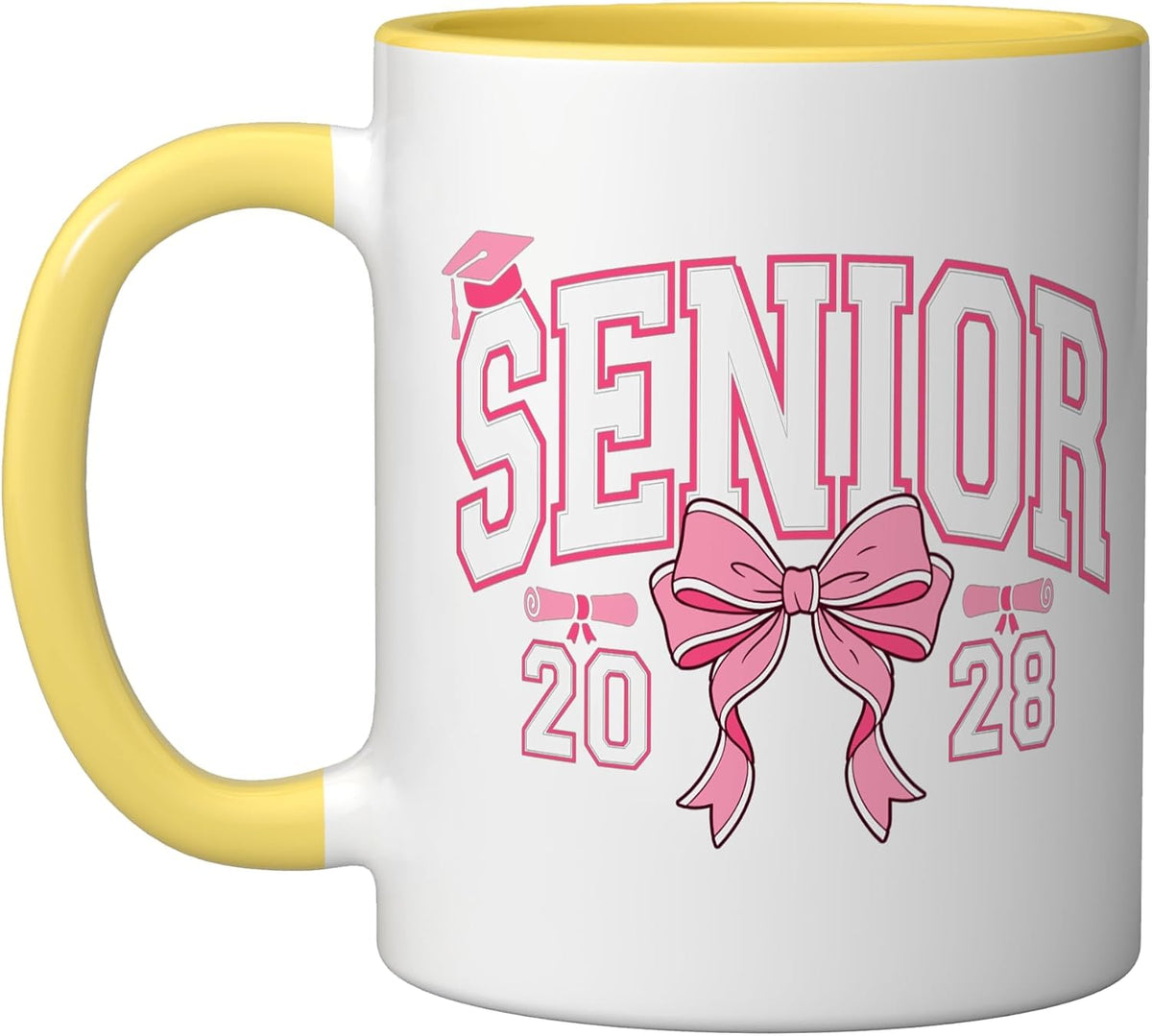 Class Of 2028 Senior Bow Coquette Girl Pink Cute Grad 28 Ceramic Mug