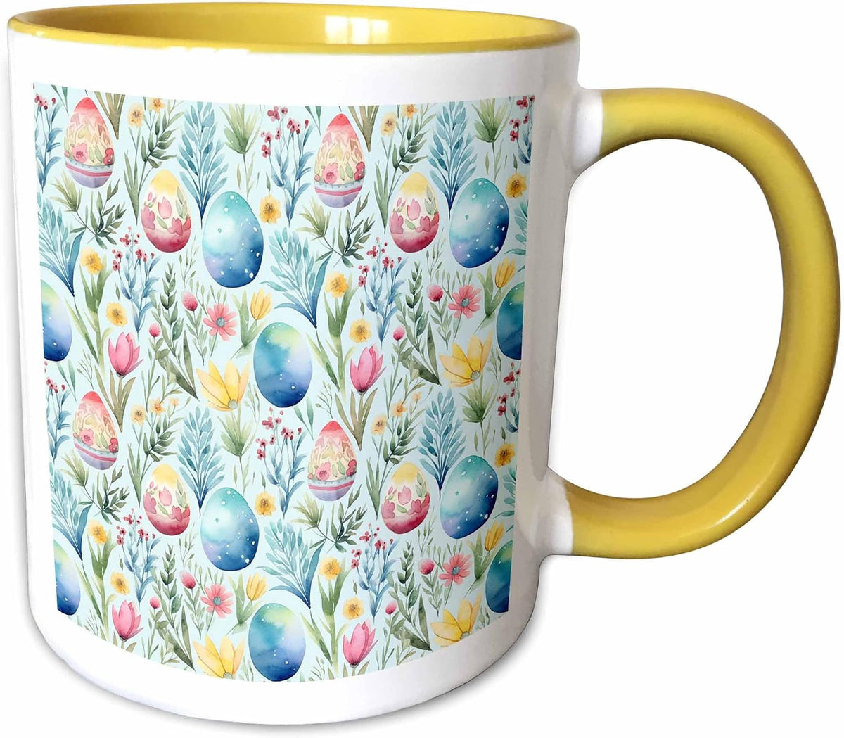 Happy Easter Pattern Of Painted Eggs Ceramic Mug