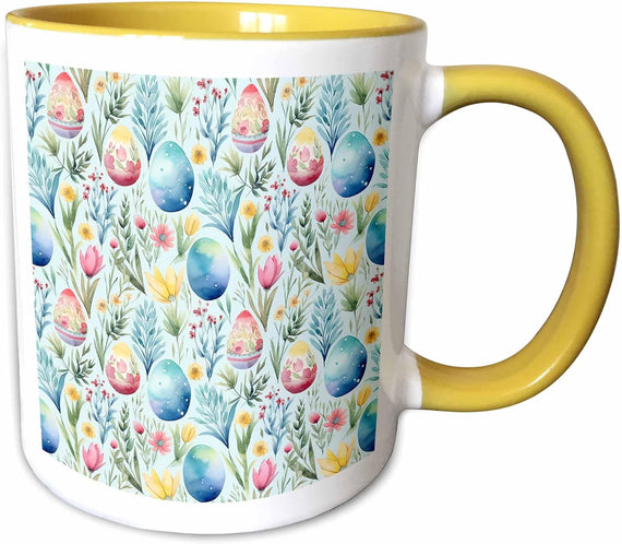 Happy Easter Pattern Of Painted Eggs Ceramic Mug