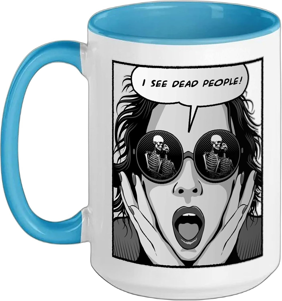 I See Dead People Pop Art Emo Goth Girl Halloween Ceramic Mug
