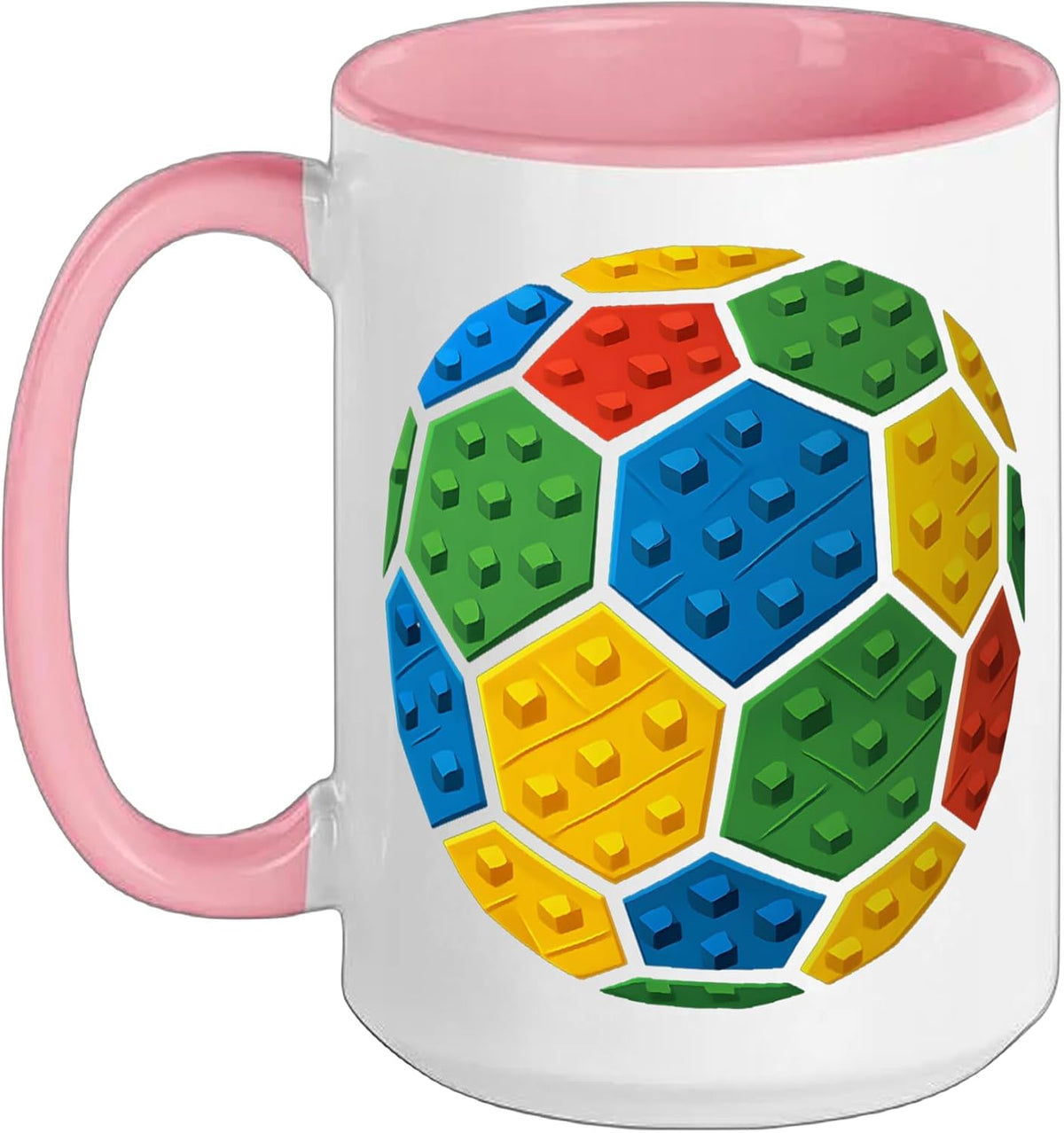 Building Brick Soccer Lover Construction Building Blocks Ceramic Mug