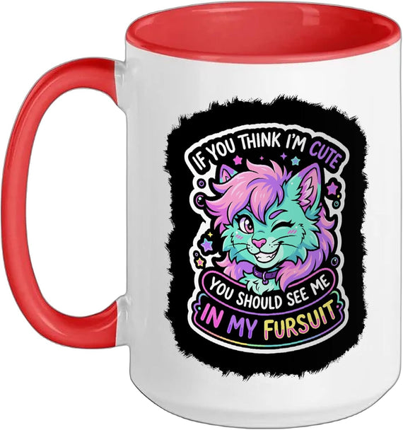 Winking Fursuit Cat Funny Quote Ceramic Mug