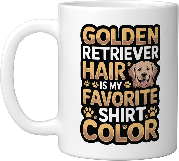 Funny Dog Lover Humor Dog Hair Golden Retriever Ceramic Mug