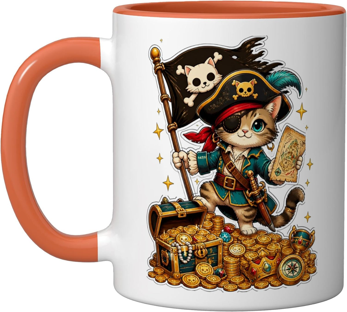 Pirate Cat Treasure Adventure Ceramic Mug