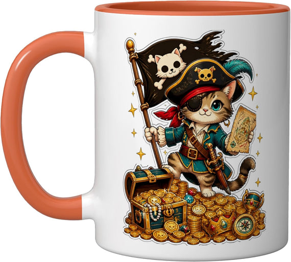 Pirate Cat Treasure Adventure Ceramic Mug