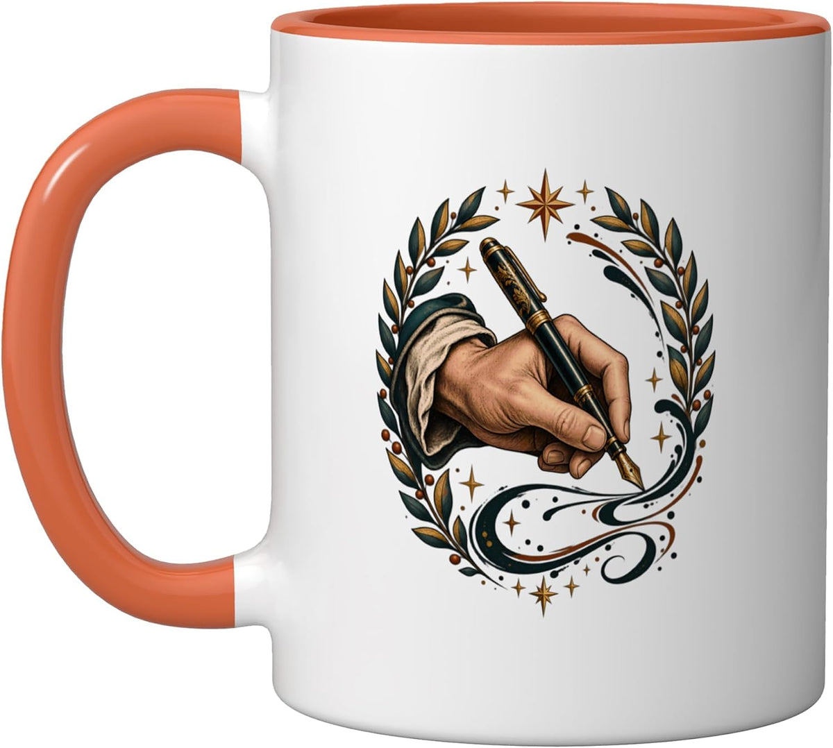 Fountain Pen Left Handed Writer Calligraphy Ceramic Mug