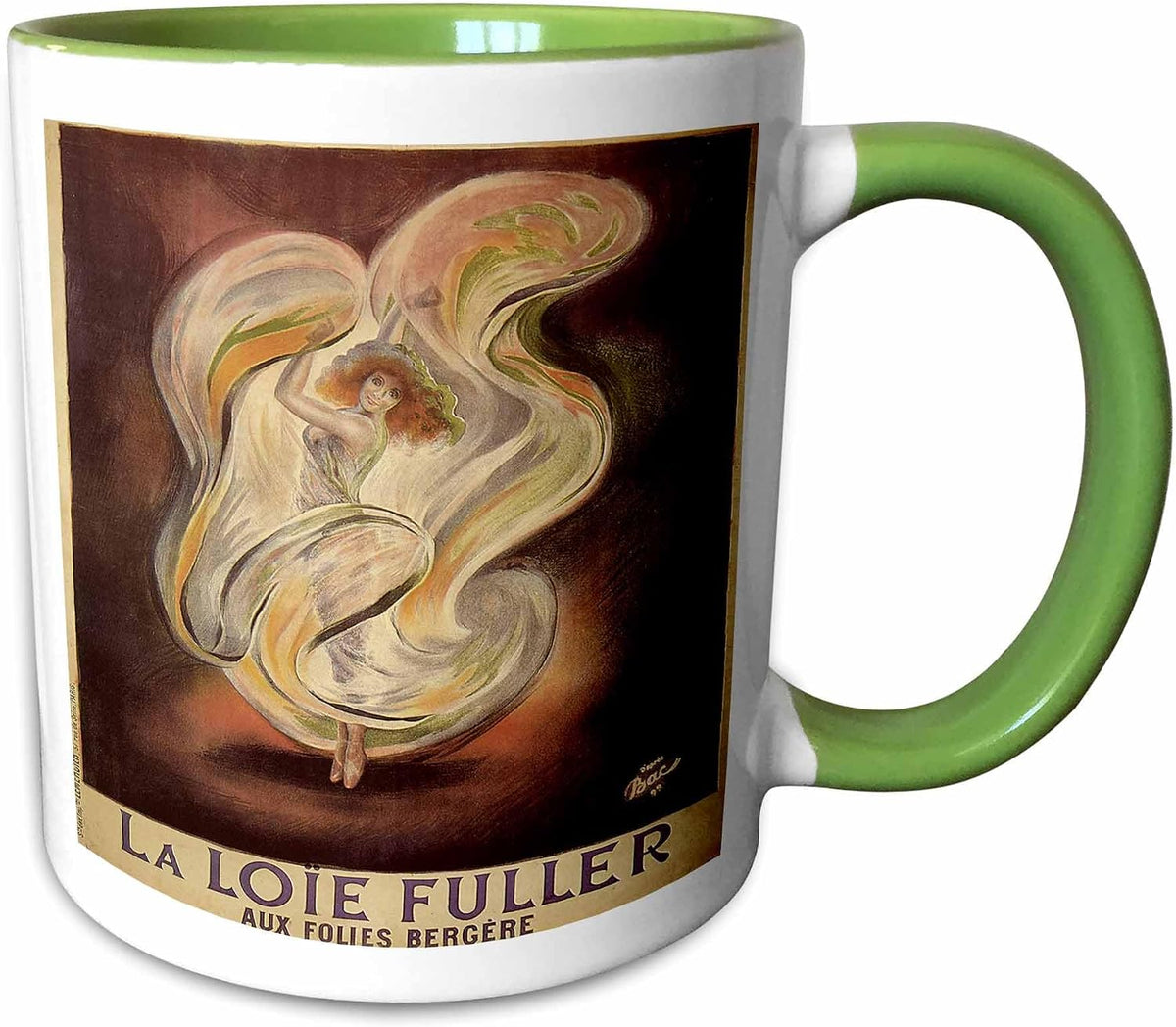 Vintage Art Nouveau La Loie Fuller French Ceramic Mug