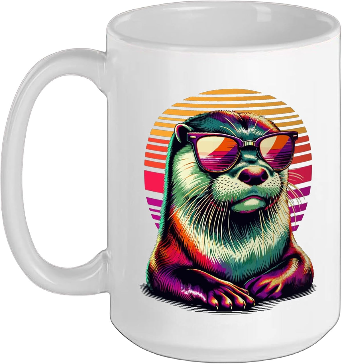 Colourful Pop Art Sunglasses Otter Sea Otter Ceramic Mug