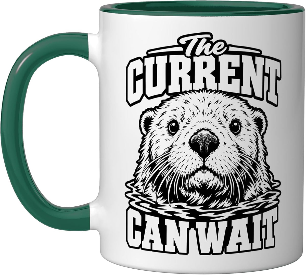 Sea Otter The Current Can Wait Ocean Wildlife Lover Fans Ceramic Mug