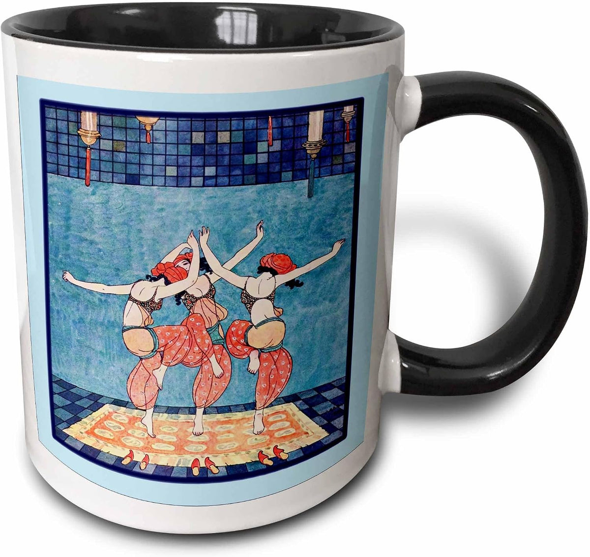 George Barbiers 3 Dancing Ladies Art Ceramic Mug
