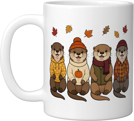 Sea Otter Fall Autumn Season Pumpkin Ceramic Mug