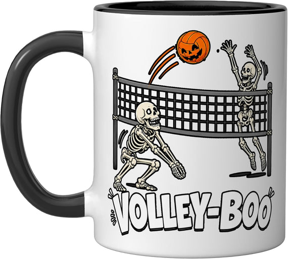 Halloween Skeletons Volley Boo Set Spike Volleyball Ceramic Mug