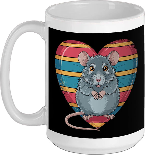 Pet Rat Lover Cute Retro Heart Animal Gifts For Girls Boys Ceramic Mug