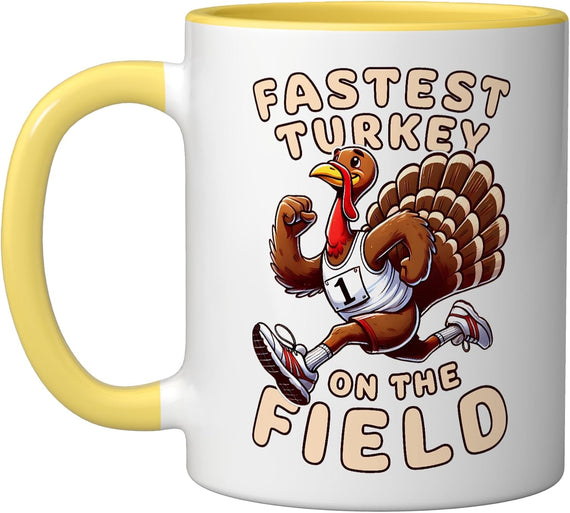 Thanksgiving Turkey Trot Fastest Turkey On The Field Ceramic Mug