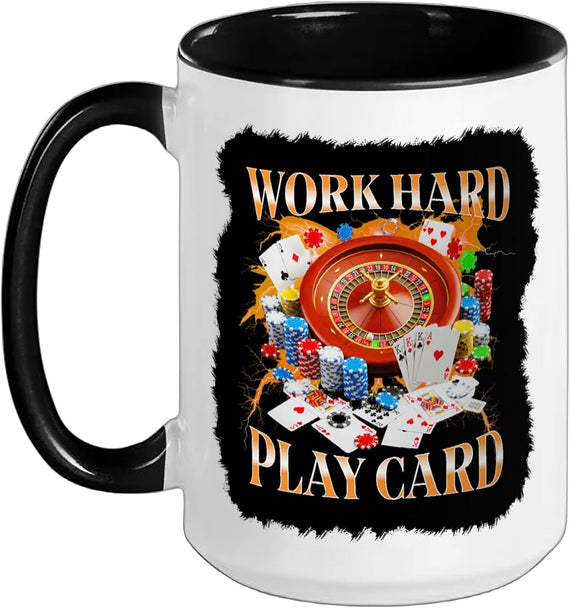 Funny Gambling Gambler Bootleg Roulette Poker Play Card Ceramic Mug