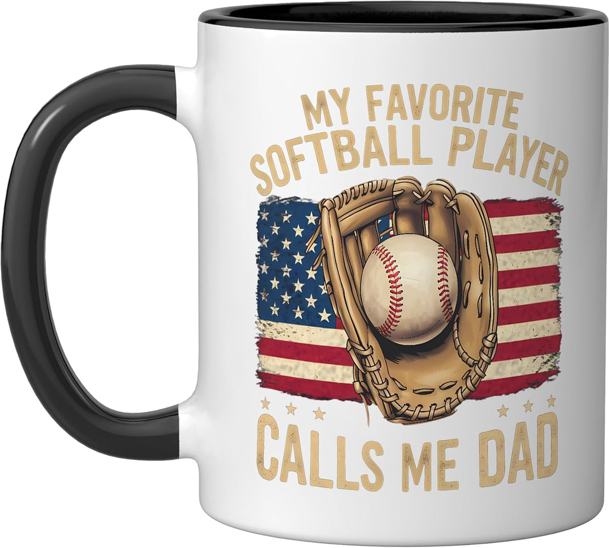 My Favorite Softball Player Calls Me Dad Christmas Ceramic Mug