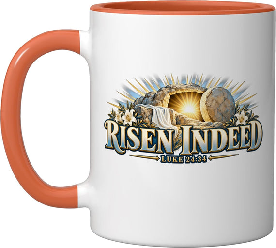 Risen Indeed Easter Christian Scripture Inspired Ceramic Mug