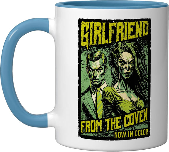 Retro Horror Movie Poster Funny Witch Girlfriend Halloween Ceramic Mug