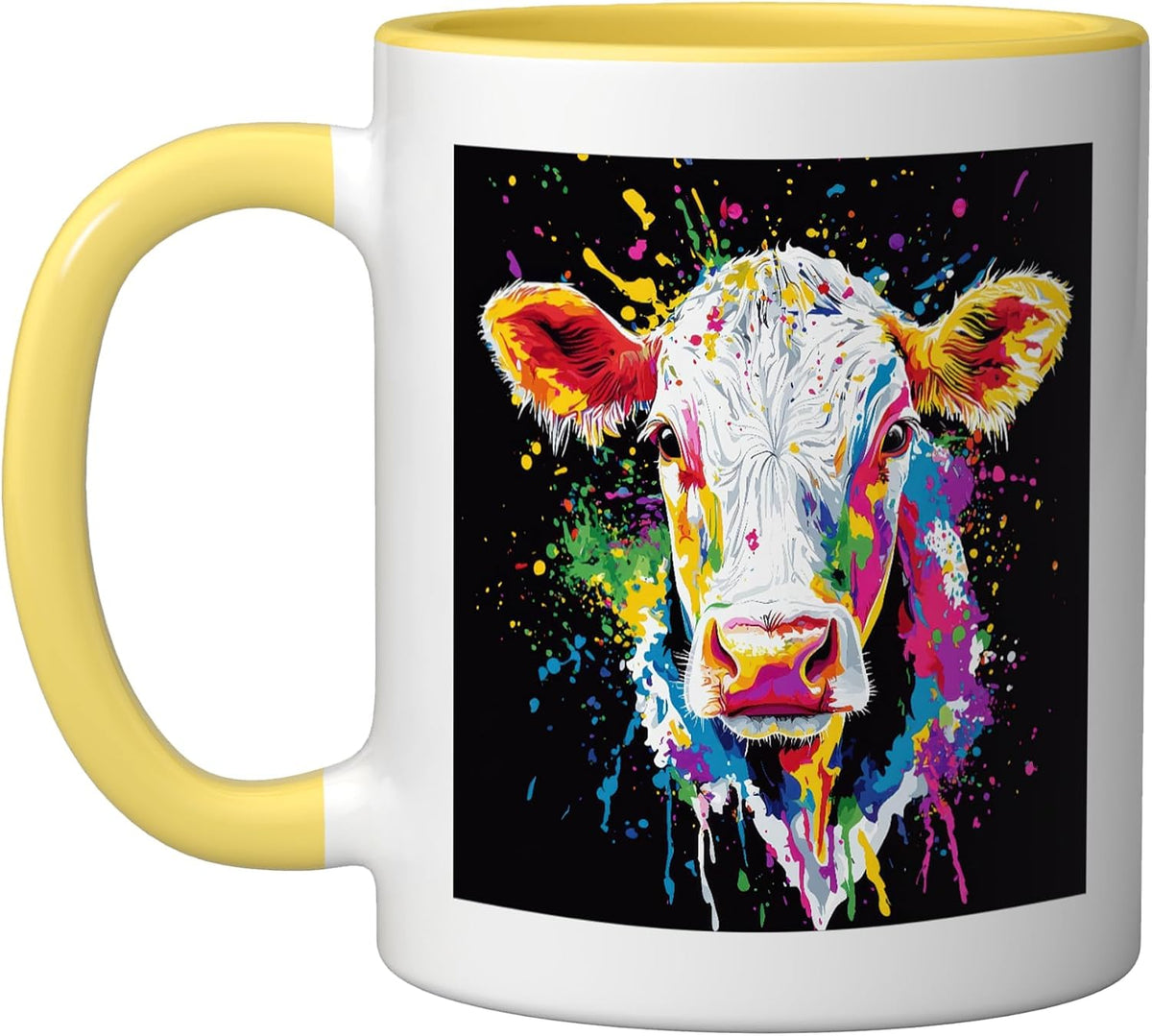 Colorful Painting Holstein Cow Ceramic Mug