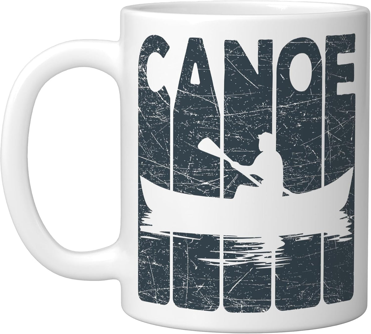Canoe Vintage Canoeing Retro Canoe Paddling, White Ceramic Mug