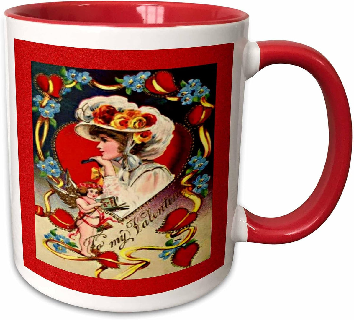 Vintage Valentine Day Lady Designs Ceramic Mug