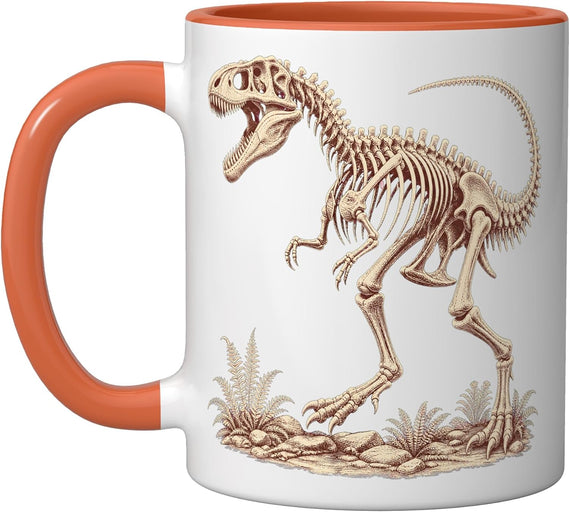 Vintage T-Rex Skeleton Fossil Dinosaur Ceramic Mug