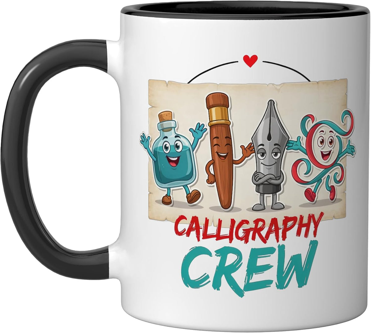 Calligrapher Modern Brush Copperplate Calligraphy Art Ceramic Mug