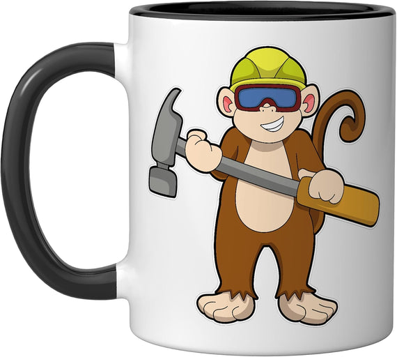 Monkey Craftsman Hammer Craft Ceramic Mug