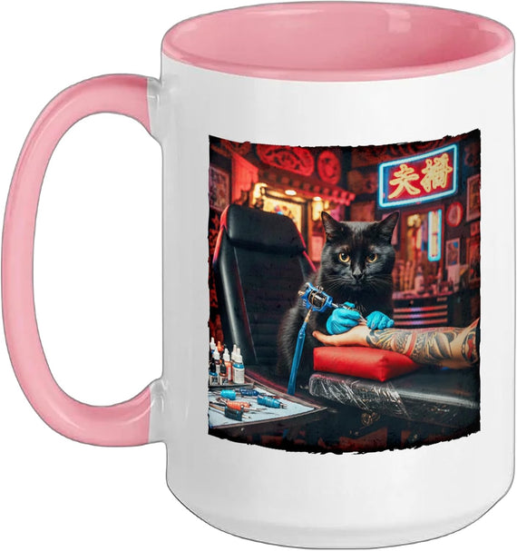 Black Cat Tattoo Artist Parlor Ceramic Mug