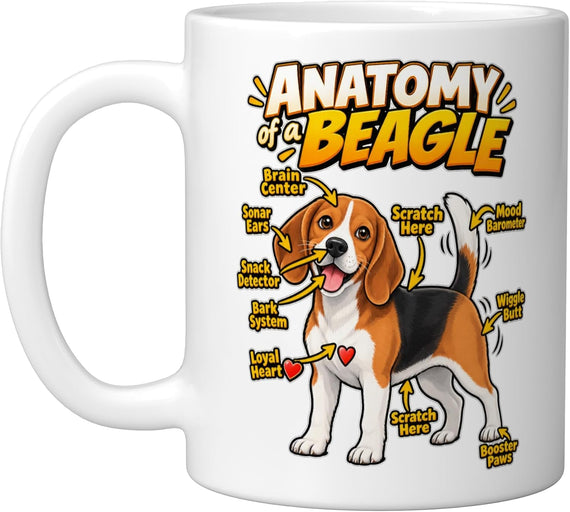 Beagle Anatomy Funny Dog Diagram Canine Humor Ceramic Mug