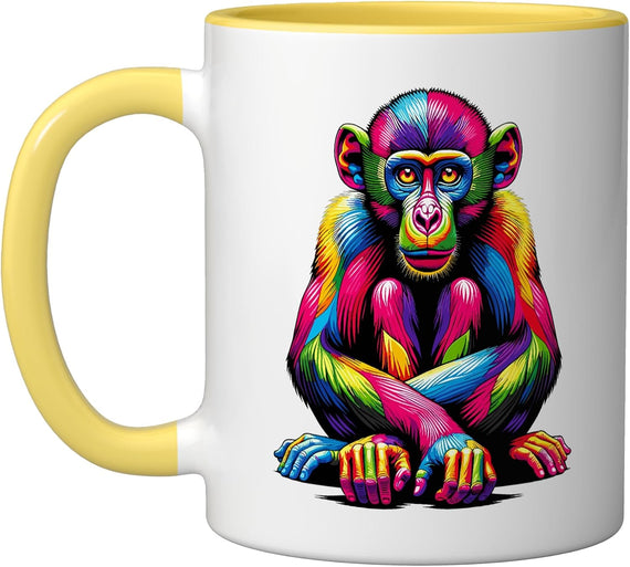 Colorful Pop Art Monkey Lover Ape Chimpanzee Monkeys Ceramic Mug
