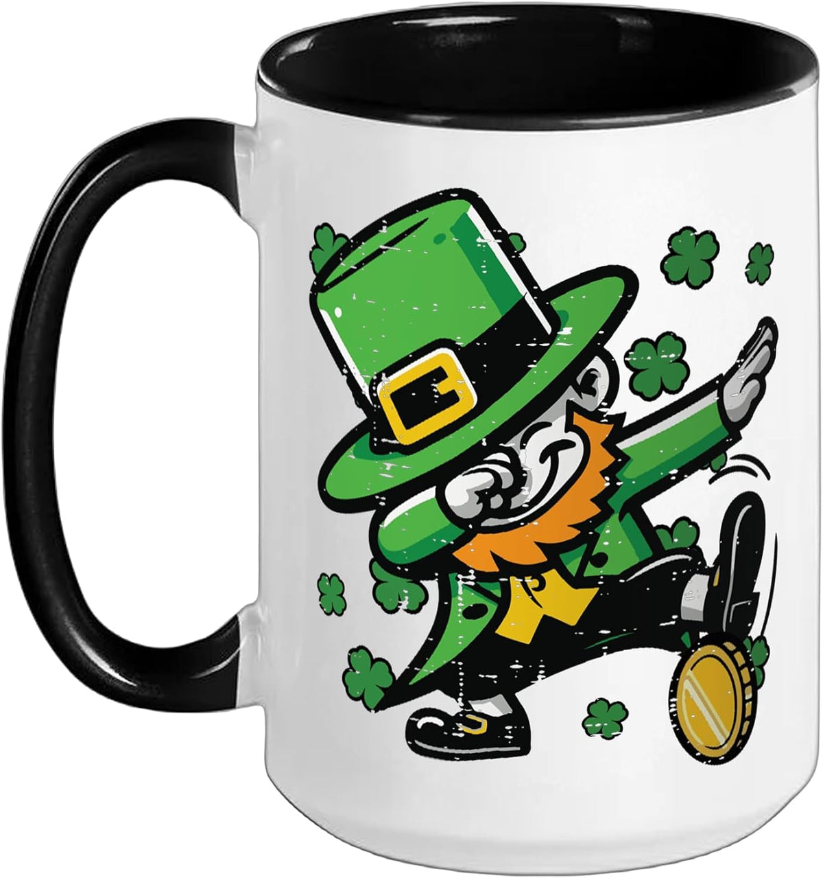 St Patricks Day Leprechaun Dab Coin Saint Paddys Boys Kids Ceramic Mug