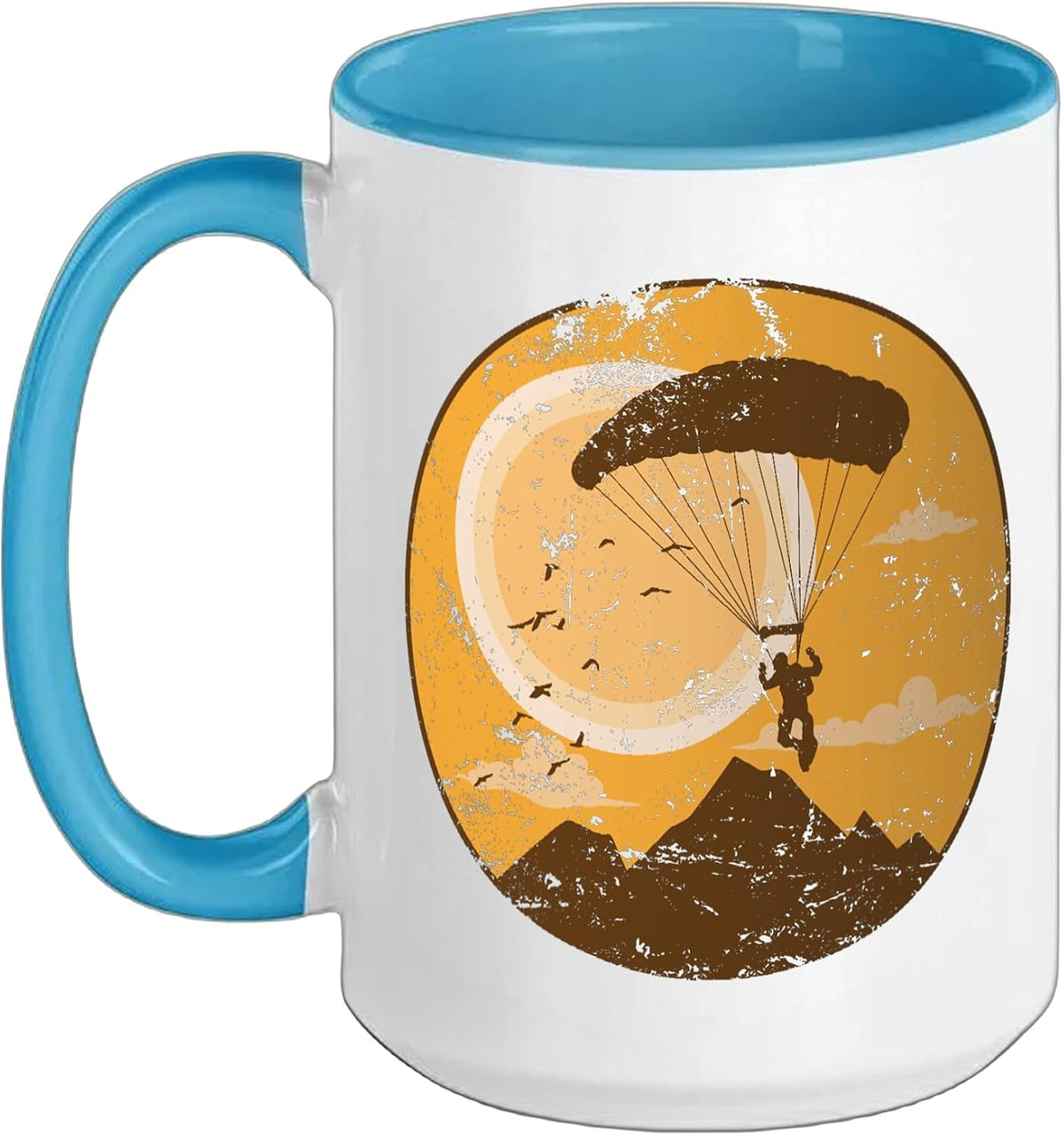Skydiving Glide Over The Mountains Ceramic Mug