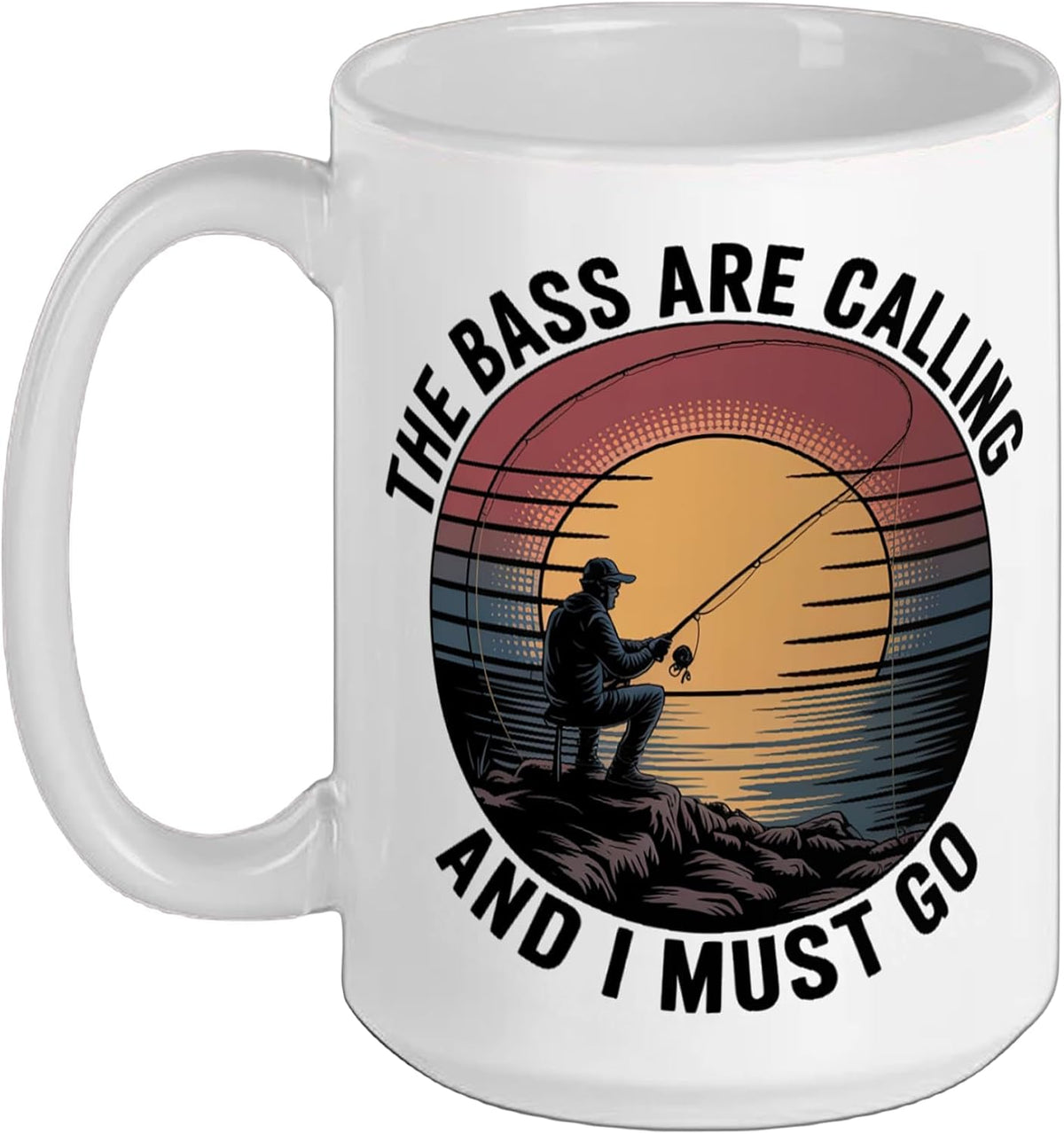 The Bass Are Calling And I Must Go Sunset Angler Ceramic Mug