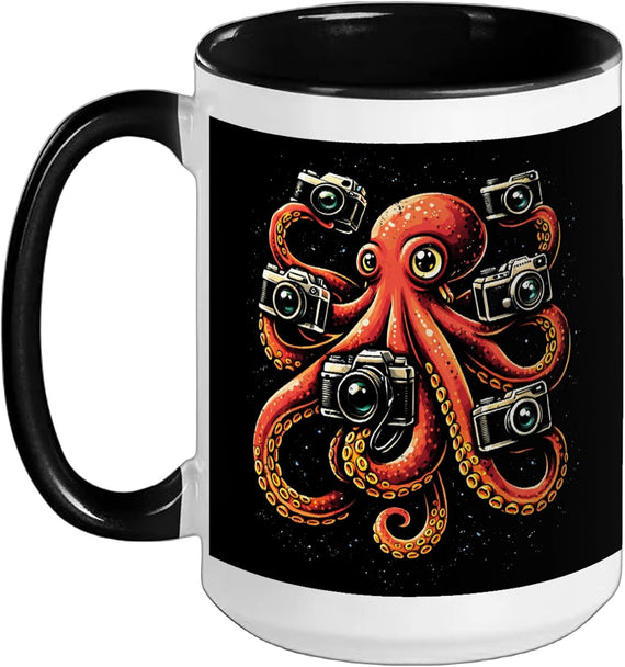 Photographer Octopus Camera Vintage Art Men Photography Ceramic Mug