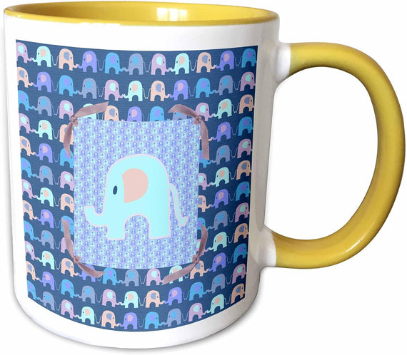 Large Elephant On Backdrop Tied With Ribbon Ceramic Mug