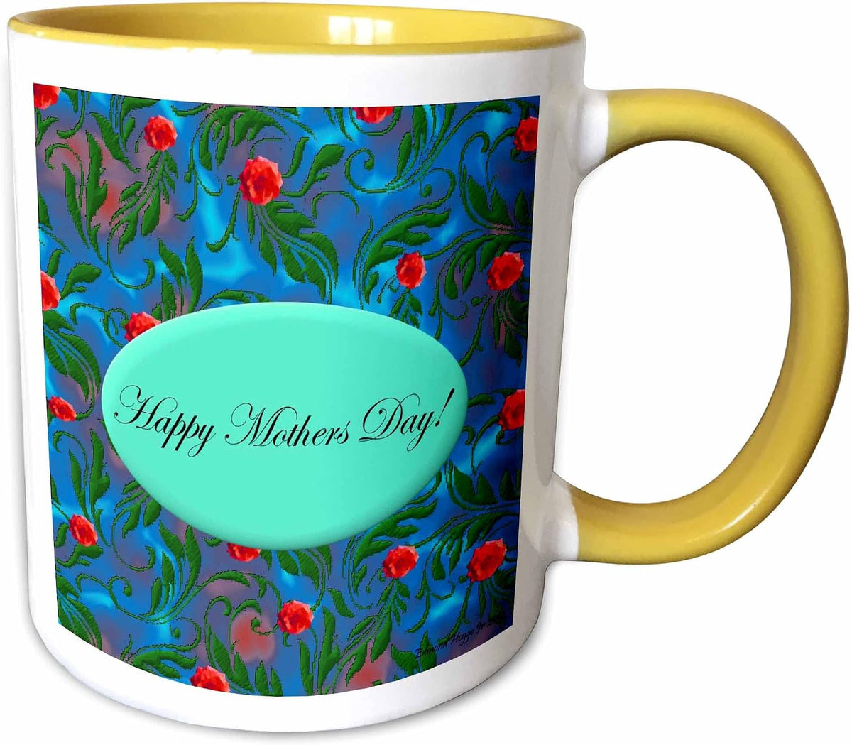 Blue & Red Rose Happy Mothers Day Jr Day Ceramic Mug