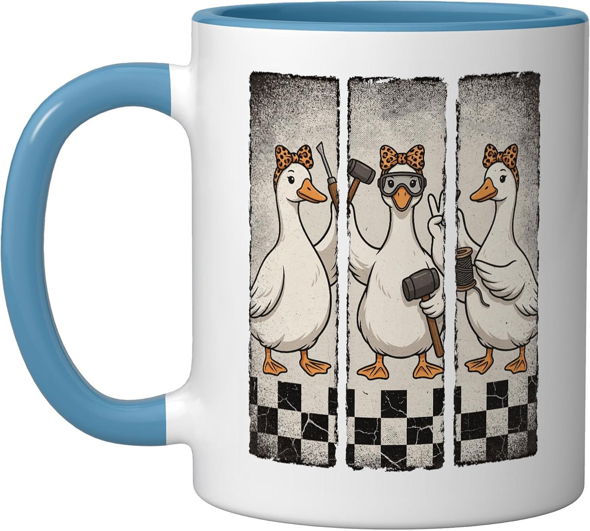 Cute Geese Leather Crafting Tooling Hammer Ceramic Mug