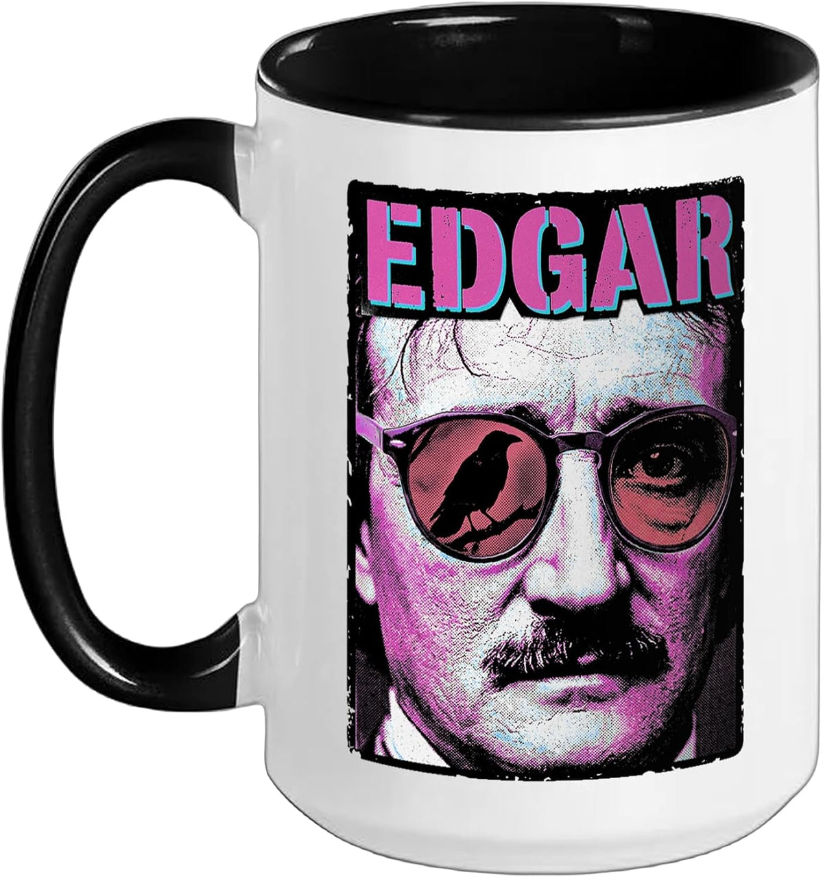 Edgar Allan Poe Raven Vintage Pop Art Gothic Portrait Ceramic Mug