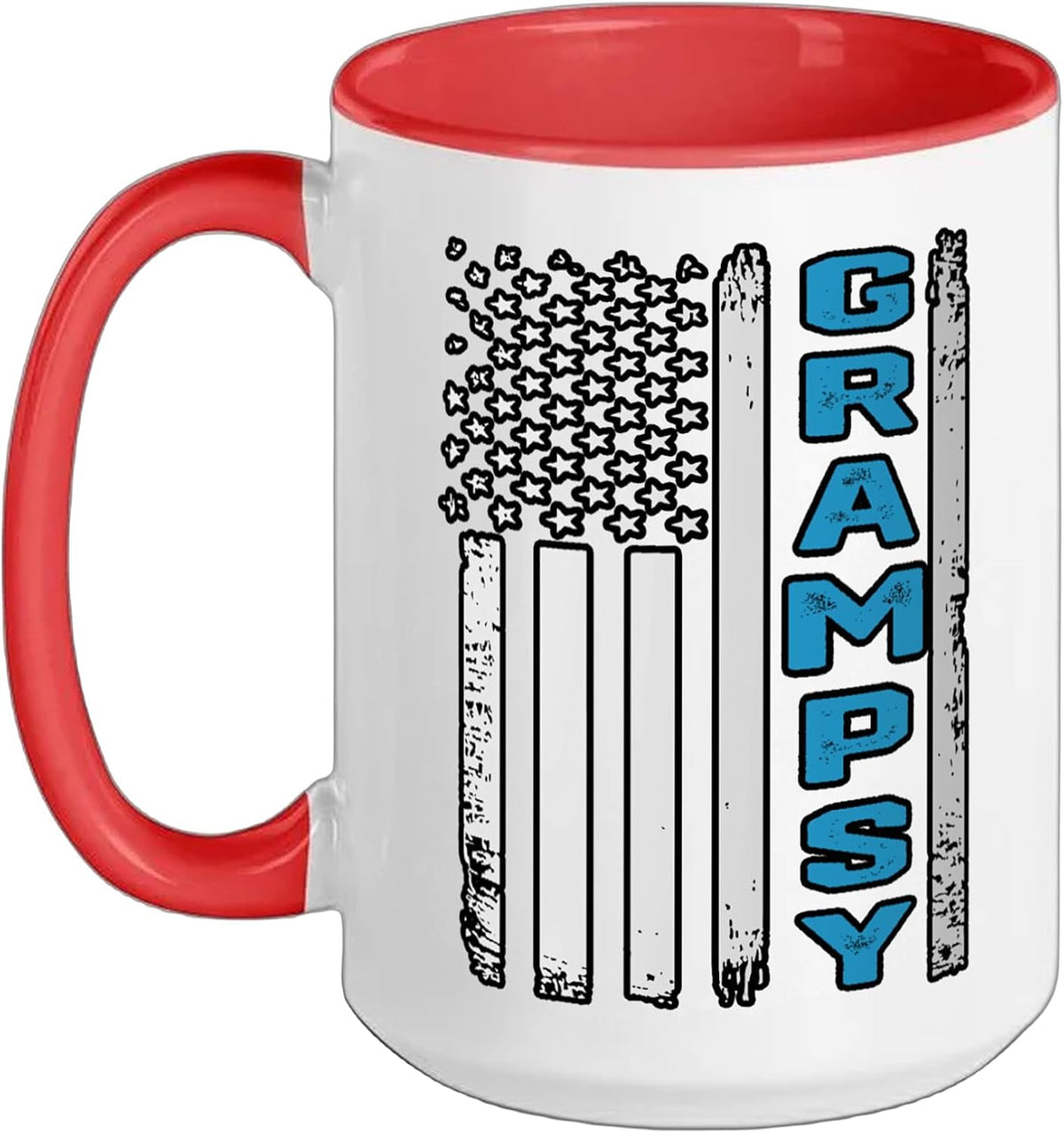 Grampsy Vintage American Flag Fathers Day Grandpa Ceramic Mug