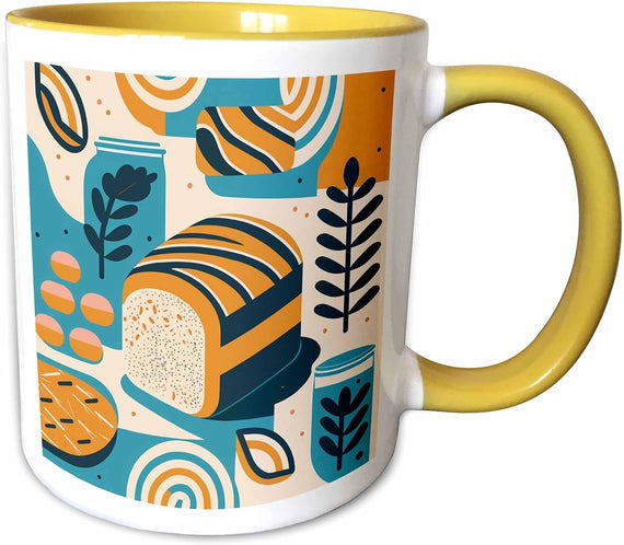 Geometric Forms Frame This Mid-Century Ceramic Mug
