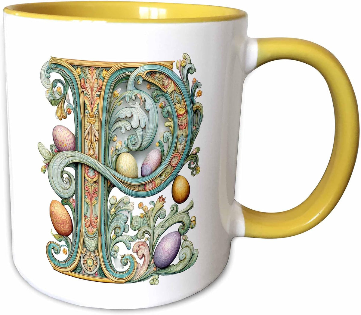 Easter Ornamental Monogram P Ceramic Mug