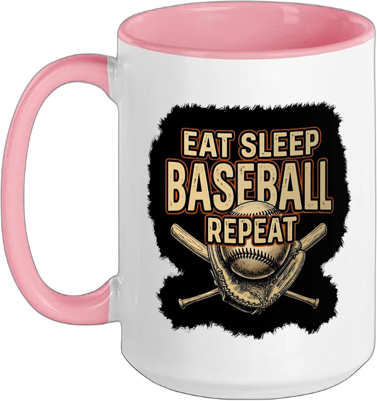 Eat Sleep Baseball Repeat Player Fan Design Ceramic Mug